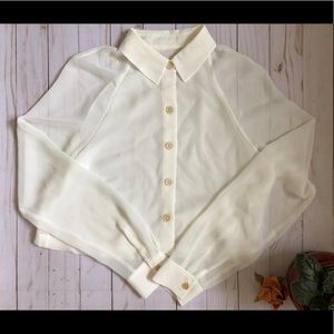 Aritzia Wilfred Henrietta Cropped Blouse